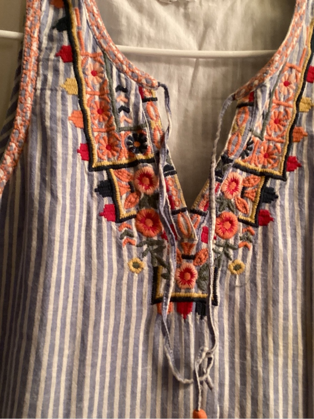 Embroidered sleeveless dress